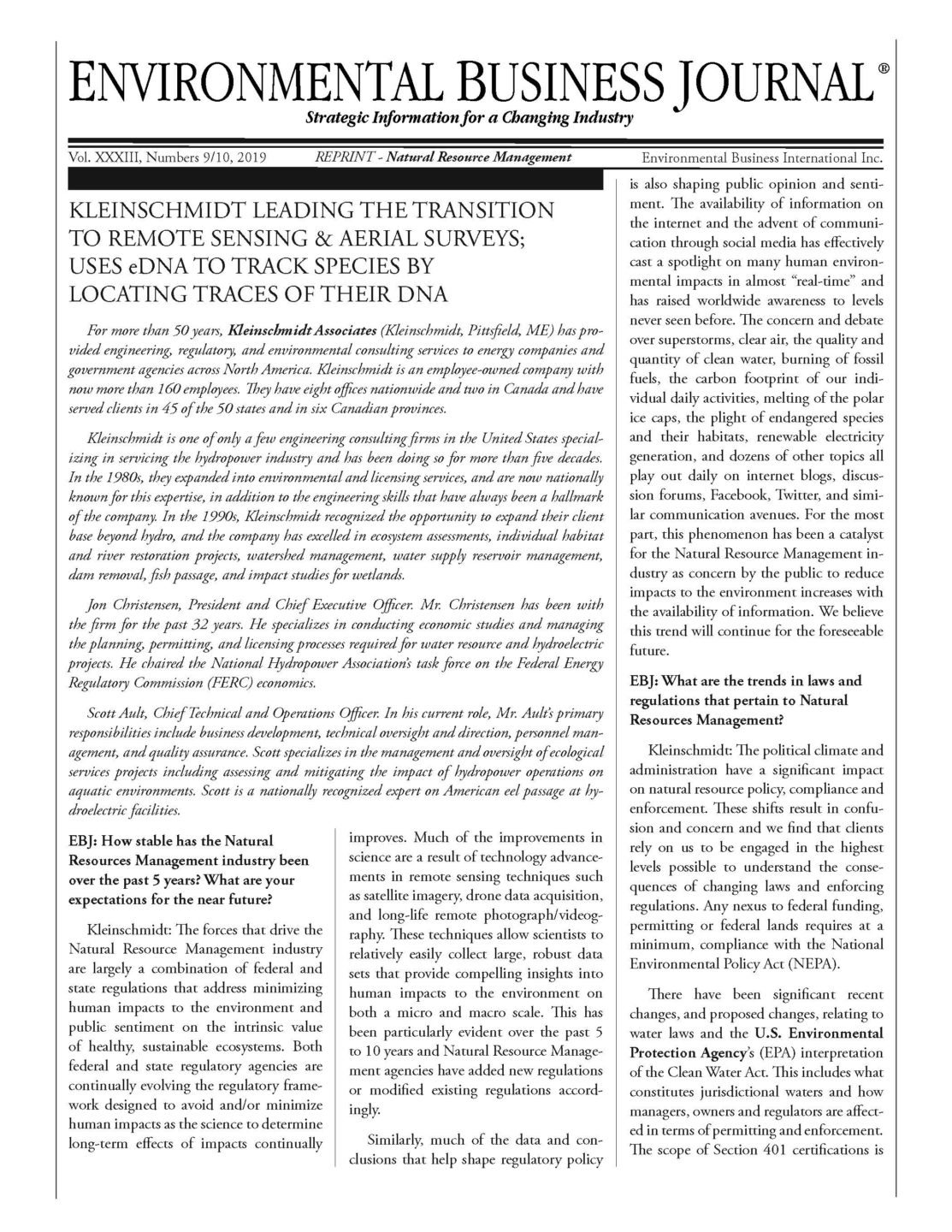 EBJ Article: Leading the Transition to Remote Sensing & Aerial Surveys; Using eDNA to Track Species